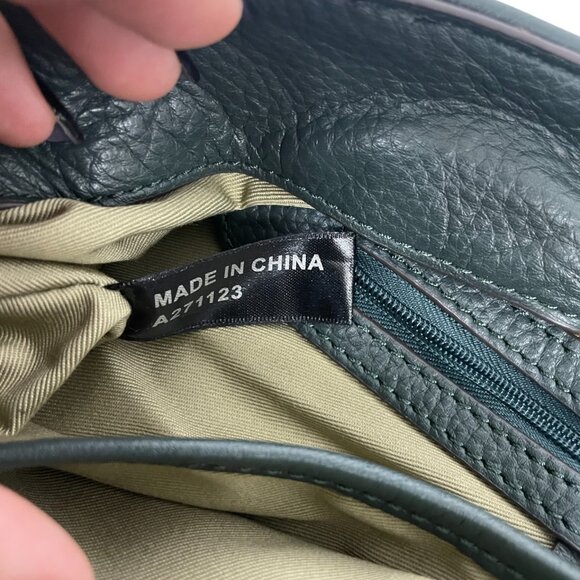 Gili Womens Shoulder Handbag Medium Green Fringe Pebbled Leather Satchel Purse - Picture 6 of 10